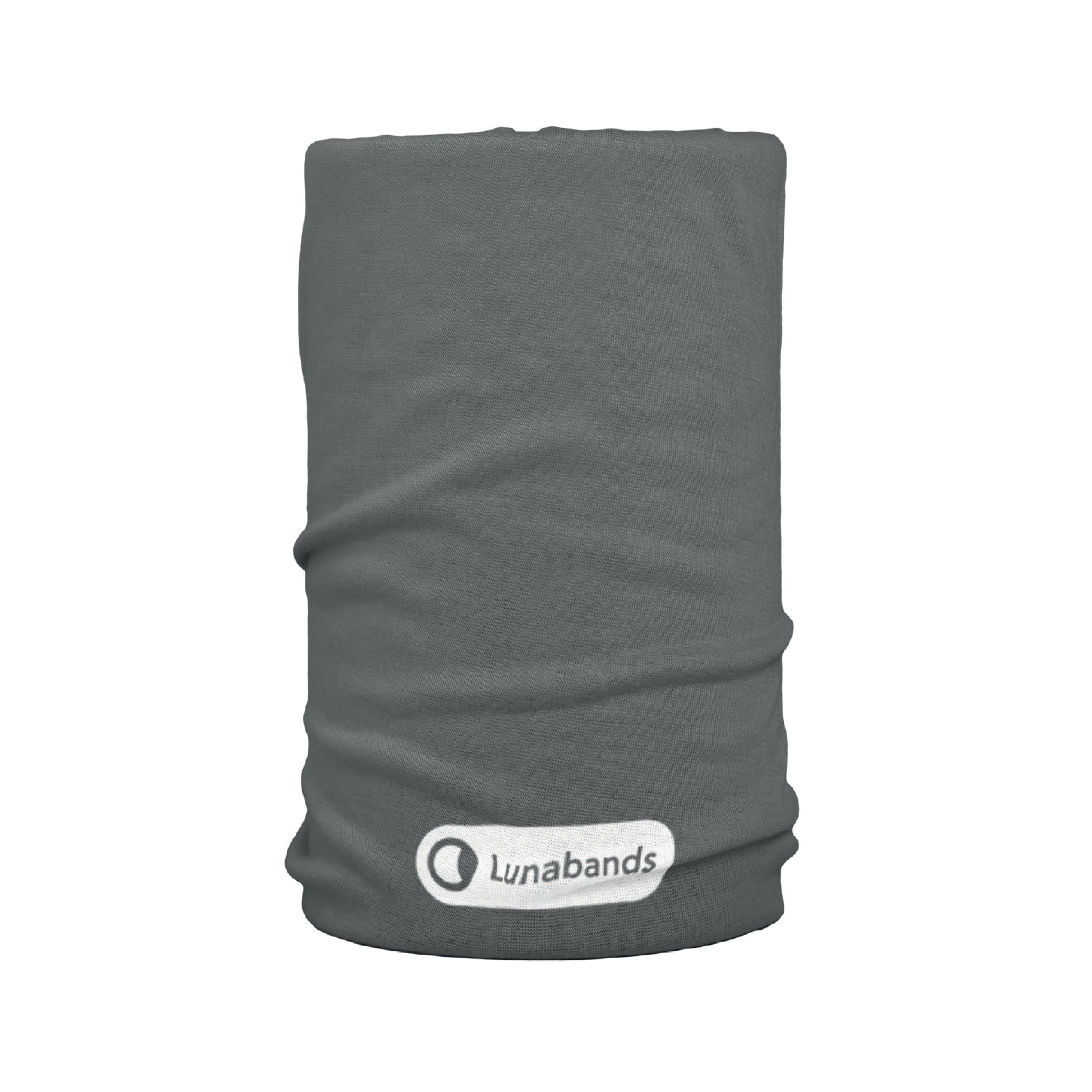 Lunabands Grey Block Solid Colour Designer Multi Use Multifunctional Running Sports Fitness Training Bandana Headband Snood