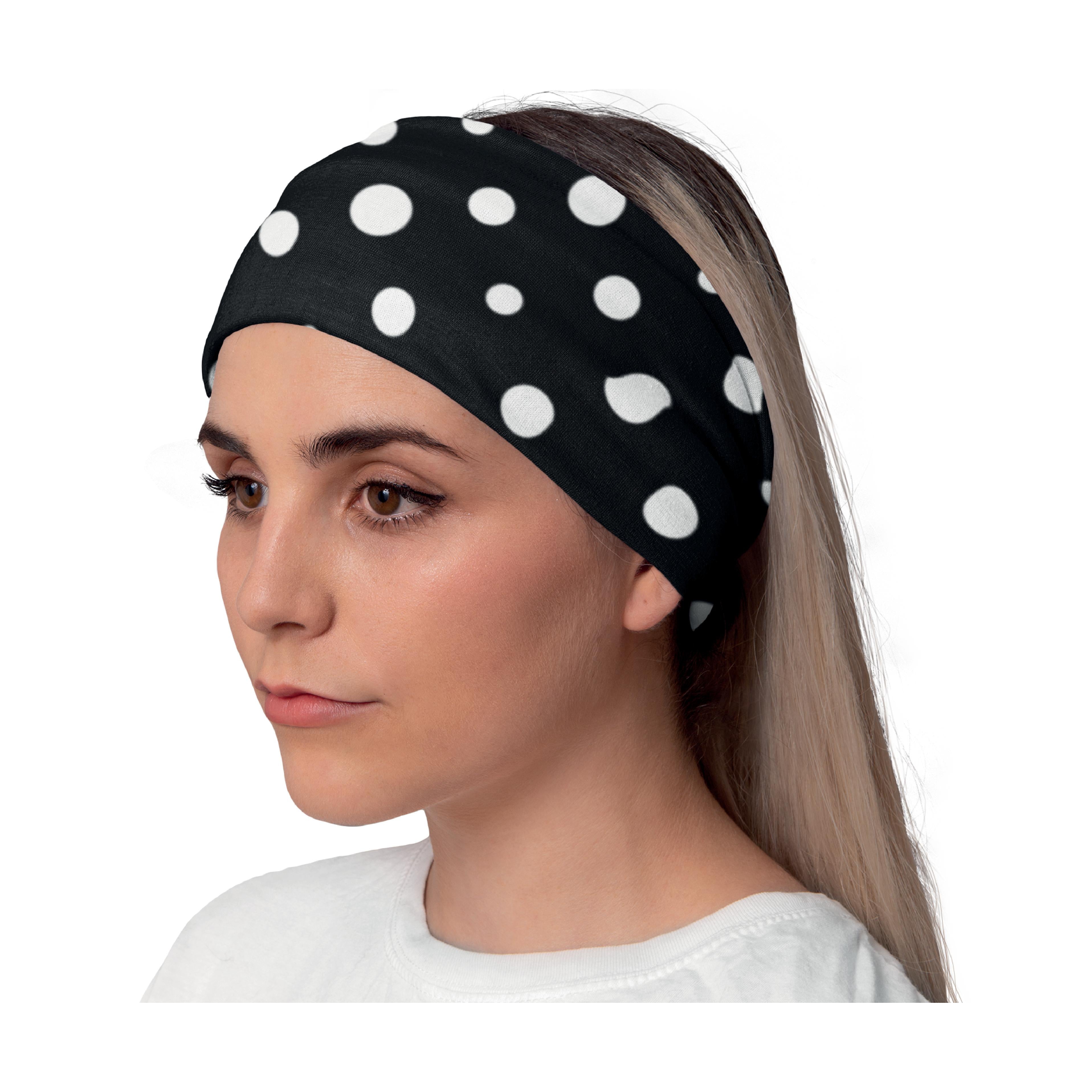 Lunabands Woman Ladies Polka Dot Designer Multi Use Multifunctional Running Fitness Workout Gym Bandana Headband Headbands