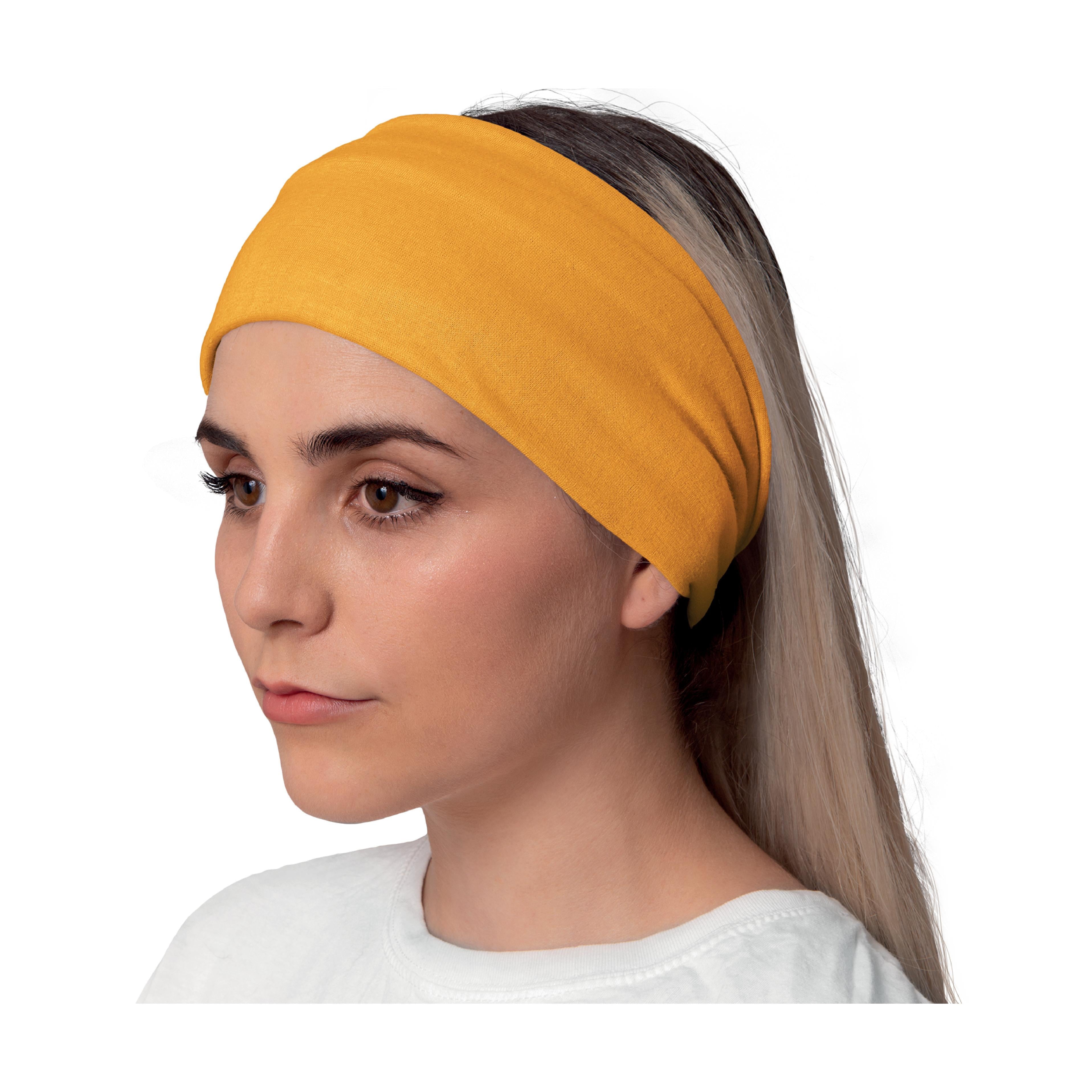 Lunabands Womans Ladies Peach Block Colour Designer Multi Use Multifunctional Running Workout Gym Bandana Headband Headbands