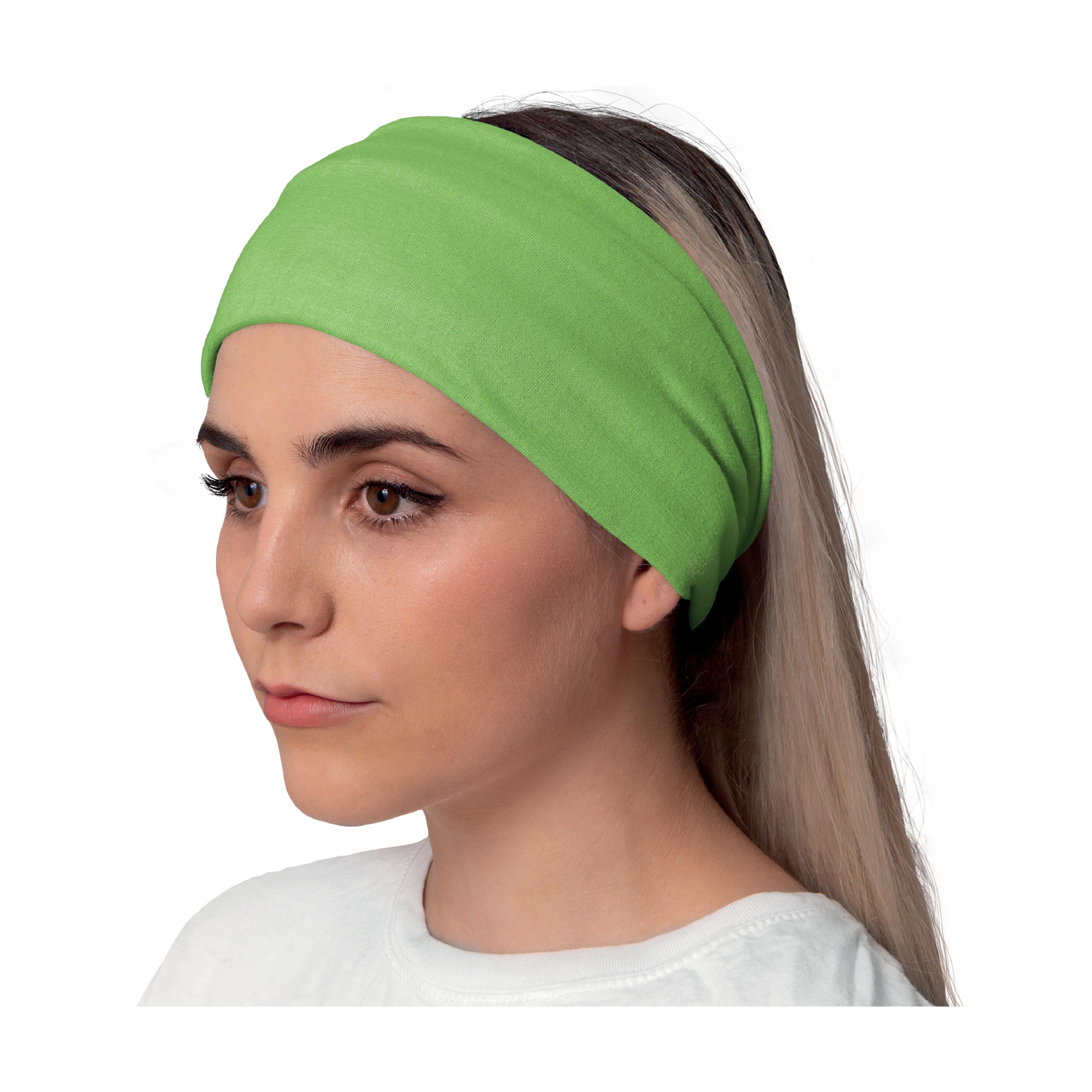 Lunabands Womans Ladies Green Block Colour Designer Multi Use Multifunctional Running Workout Gym Bandana Headband Headbands